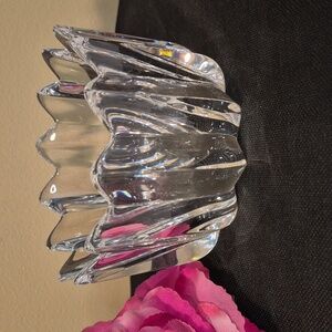 ORREFORS Crystal 'Fleur' Crown Bowl Trinket Dish Candleholder by Jan Johansen
